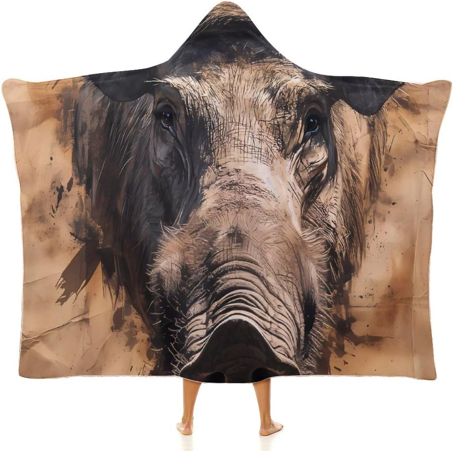 Warthog Fashion Wearable Blanket Hoodie Fleece Throw Cloak Robe Unisex