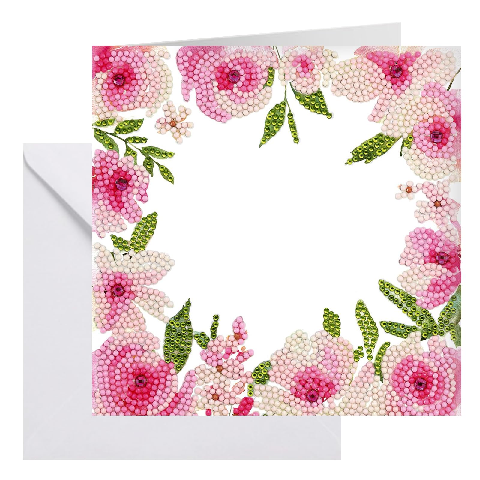 CRYSTAL ART Floral Border Card Kit 18x18cm