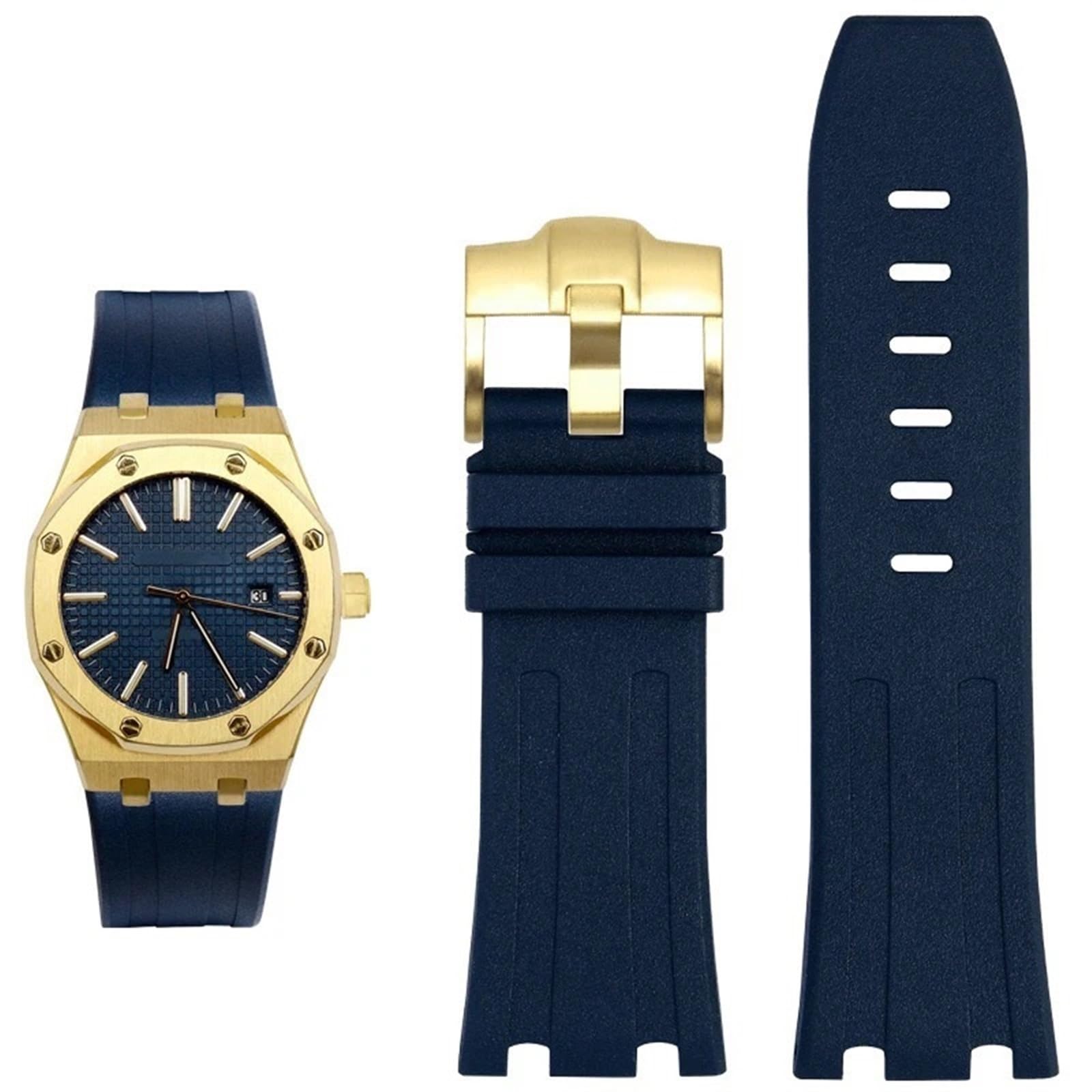 Bracelet en caoutchouc AP Royal Oak Offshore 28mm, idéal pour vos activités nautiques - 8