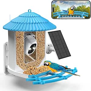 BCOM Smart Bird Feeder with Camera Solar Powered, Smart Bird Watching Feeder with 2K HD Camera, Auto Capture Videos & Motion Detection, Bird Feeder Camera Wireless Outdoor Ideal Gift for Bird Lovers asin的图片