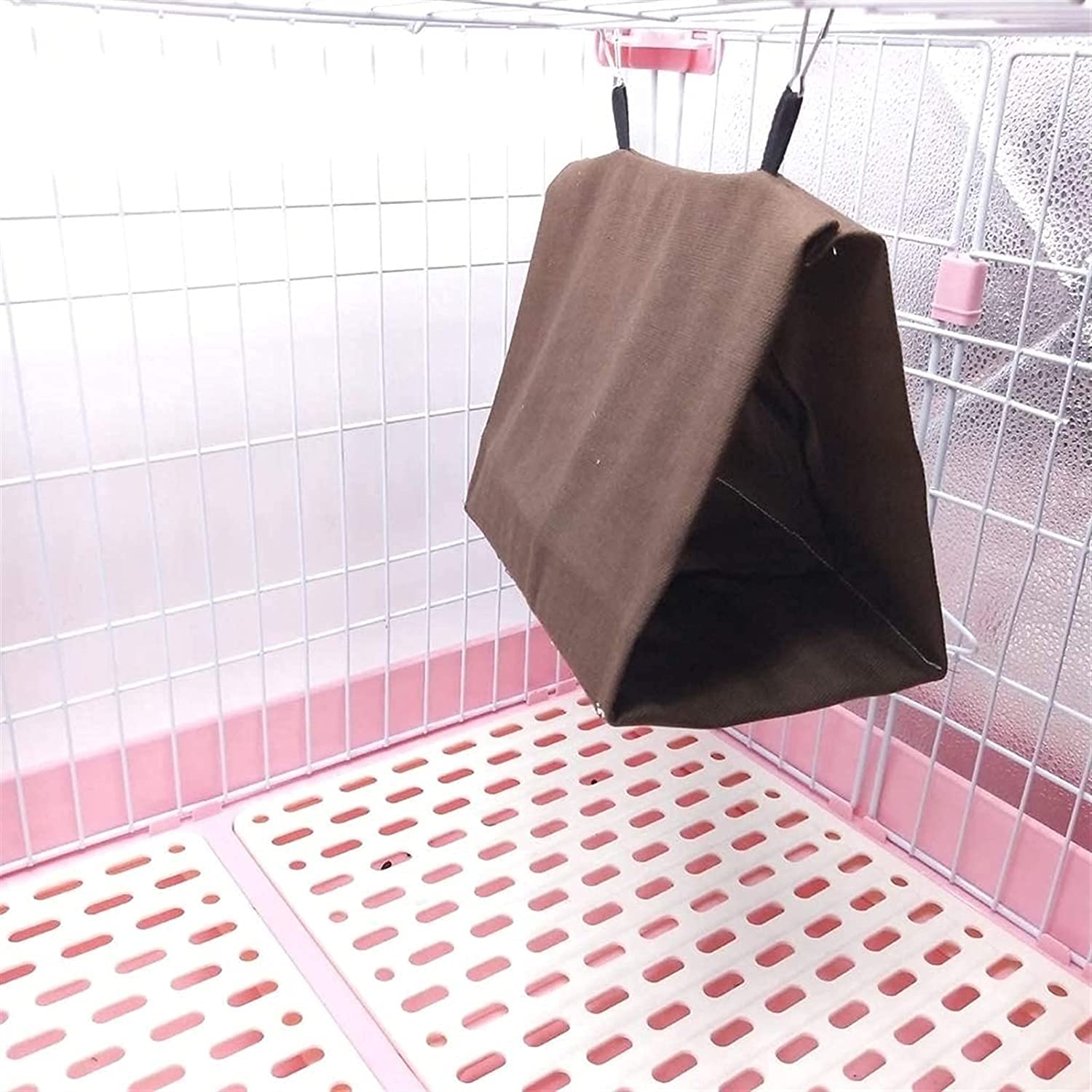 Nid Oiseau Cage Perruche Nid Canaris Hiver Chaud Maison Hangar hutte hamac Suspendu Cage Pinson Peluche Oiseaux Duveteux Refuge Refuge 810(Color:Coffee)