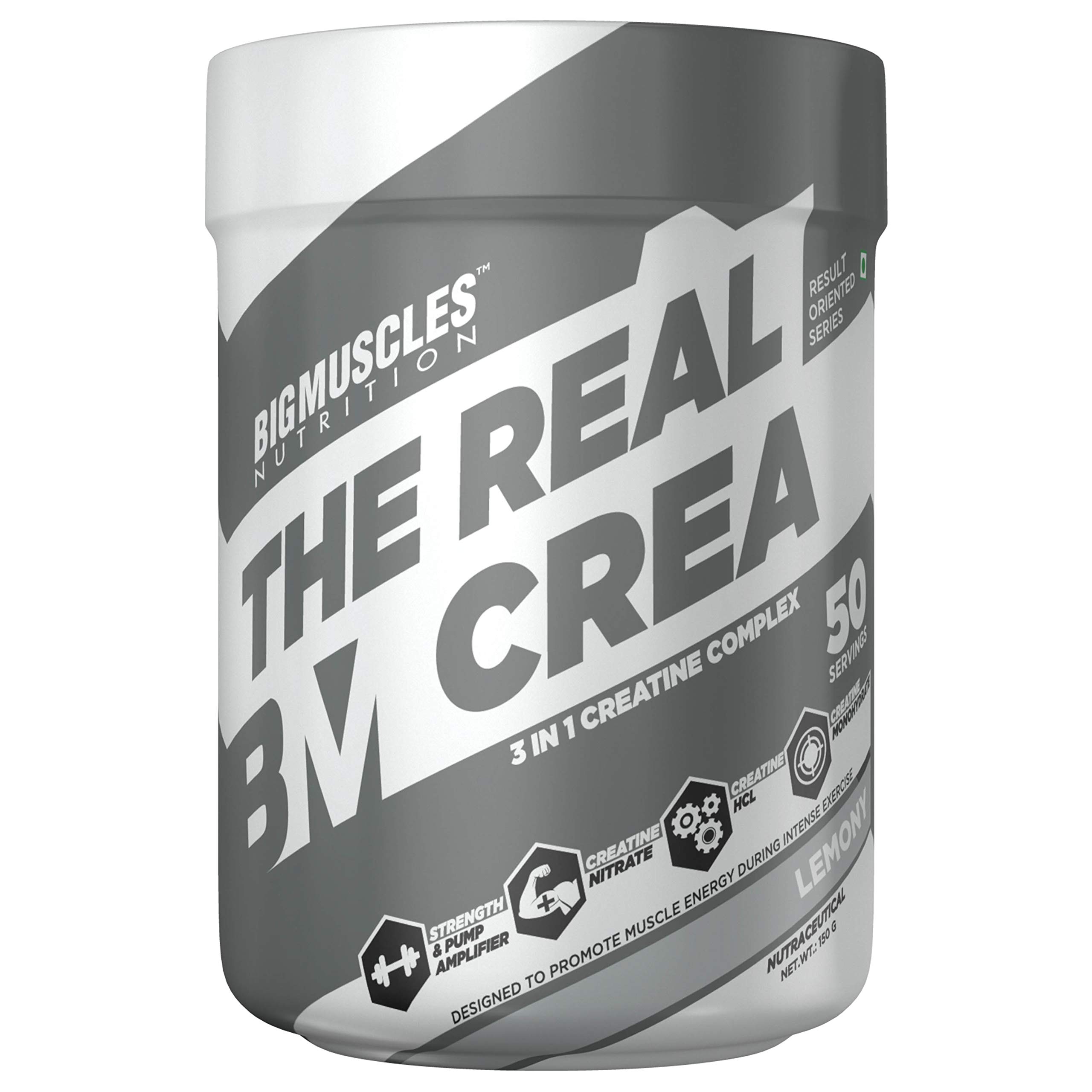 Bigmuscles NutritionReal Crea Micronized Flavoured Creatine Lemony [50 Servings, 150g]