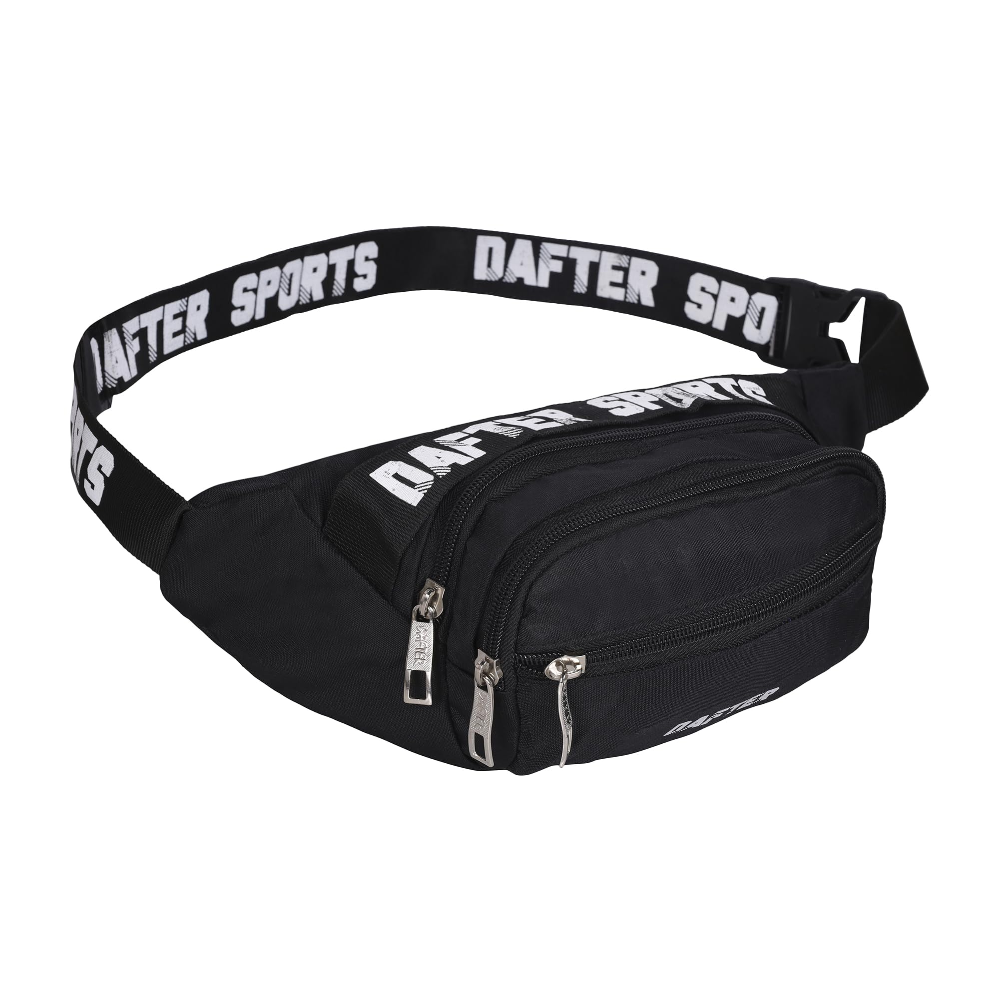 Polyester Waist Bag for Unisex Premium Stitching, Zippers, Waterproof Pocket for Hiking Travel Camping Running Sports Outdoors with Adjustable Strap - Black-image-25
