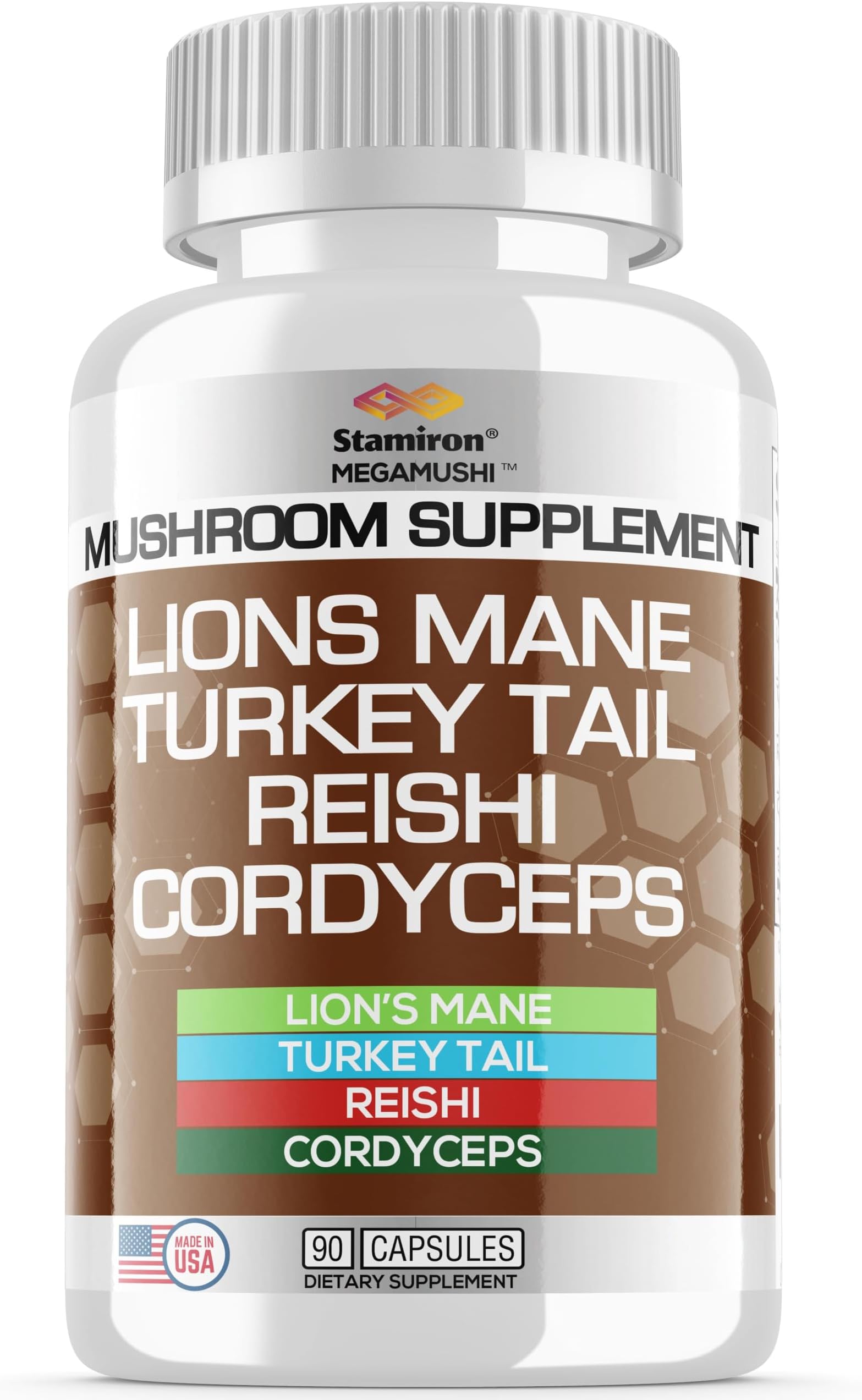 Stamiron Lions Mane Supplement Turkey Tail Mushroom Capsules With Cordyceps Extract And Reishi Mushroom Gummies Alt Mushrooms, Mushroom Powder, Coffee With Mushrooms 90 C