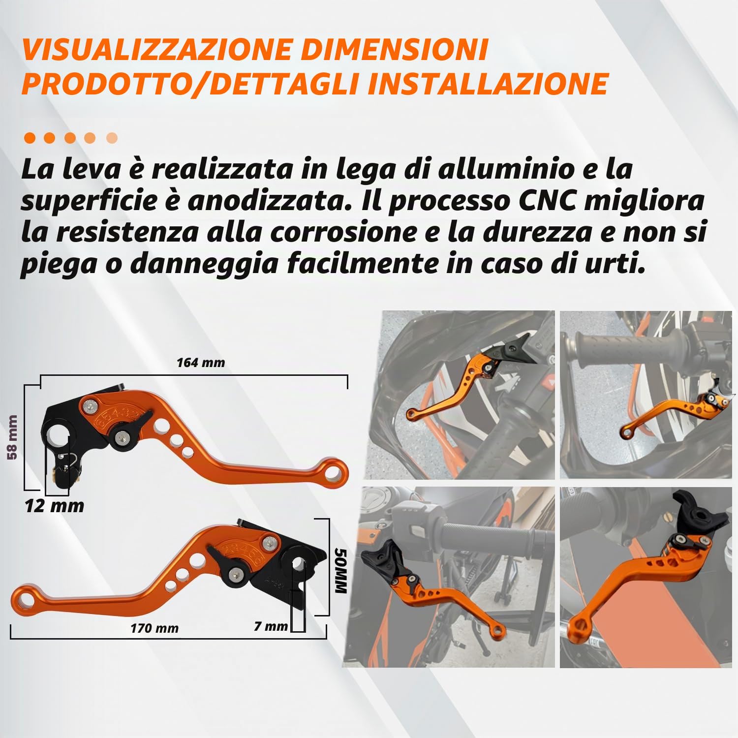 Leve Freno e Frizione Lega di Alluminio CNC Regolabili | per 1290/1190/1090/1050 Adventure R 2013-2020 690Enduro R/SMC/SMCR 2014-2023