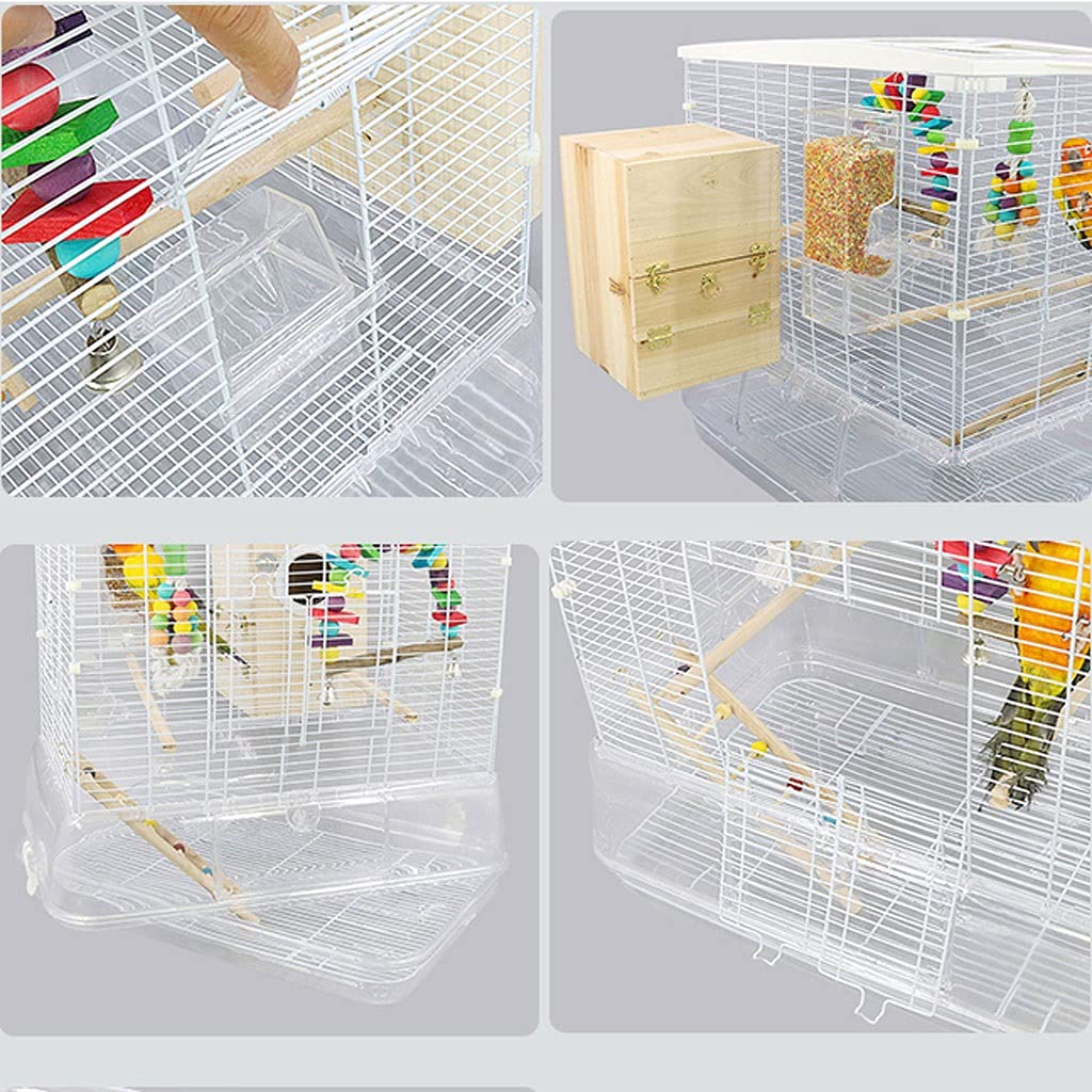 Gabbia Voliera Gabbia per Uccelli Cage Cage Grande Gabbia Riproduzione con Contenitore di Cibo Adatto, per parrocchetti Canarini Amore Uccelli Piccoli pappagalli Avariay Trasparente Bird Cage