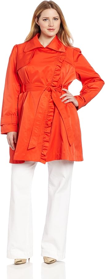plus size ruffle coat