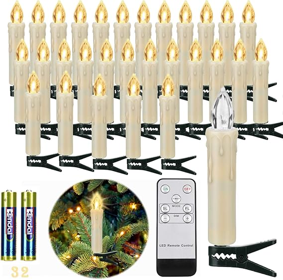 30pcs Christmas LED Candles Wireless Warm White Christmas Candles