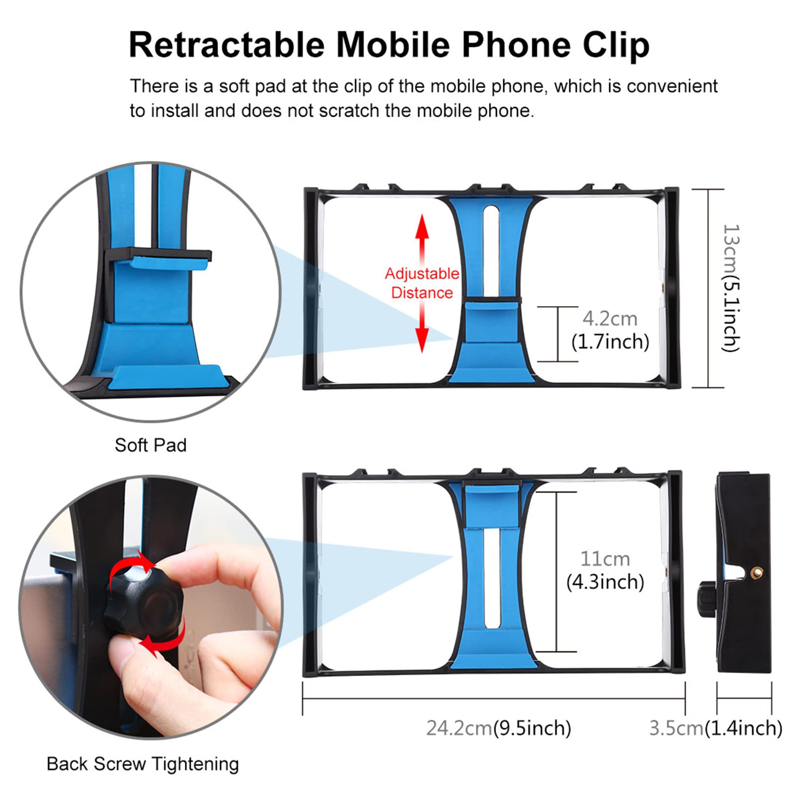 Jaula De Grabación Para Móvil Con Zapatas Frías Y Roscas De 1/4", Compatible Con Trípodes