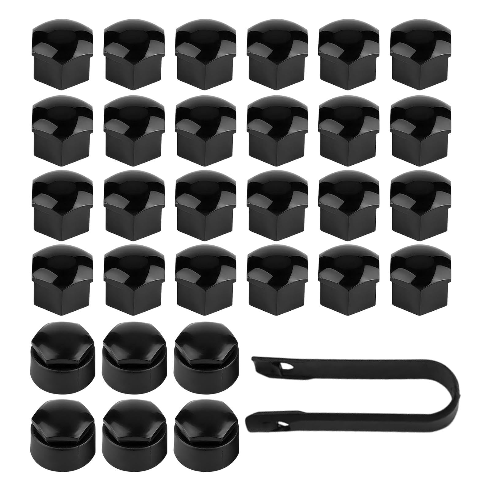 WENINETIES 30 Pcs Wheel Nut Covers for Skoda Octavia Mk3 Estate/Kombi 2013-2017 2018 2019, Premium Plastic Lug Bolt Caps Hub Protectors 24 Standard and 6 Anti Theft Style Trim,17mm