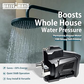 1HP Automatic Whole House Water Pressure Booster Pump 77 PSI 115V