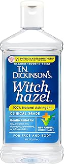 T.N. Dickinson's Witch Hazel 100% Natural Astringent | Pure Witch Hazel | Fragrance Free | Cleanses & Soothes Skin | For Face & Body | Clinical Grade | 8 Fl Oz