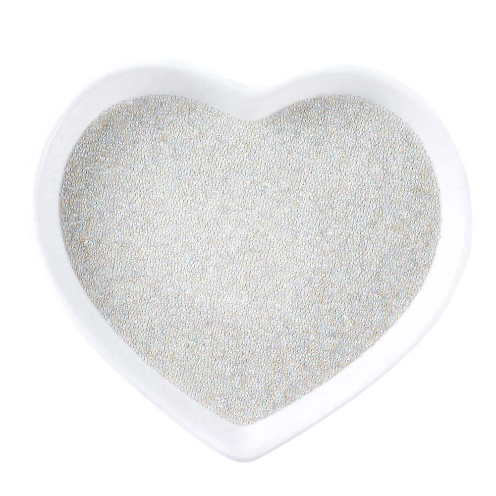 Pandahall 50g Translucence DIY 3D Caviar Nail Art Decoration Mini Micro Glass Beads For Nail Care No Hole Crystal 0.6~0.8mm X-MRMJ-R038-B02