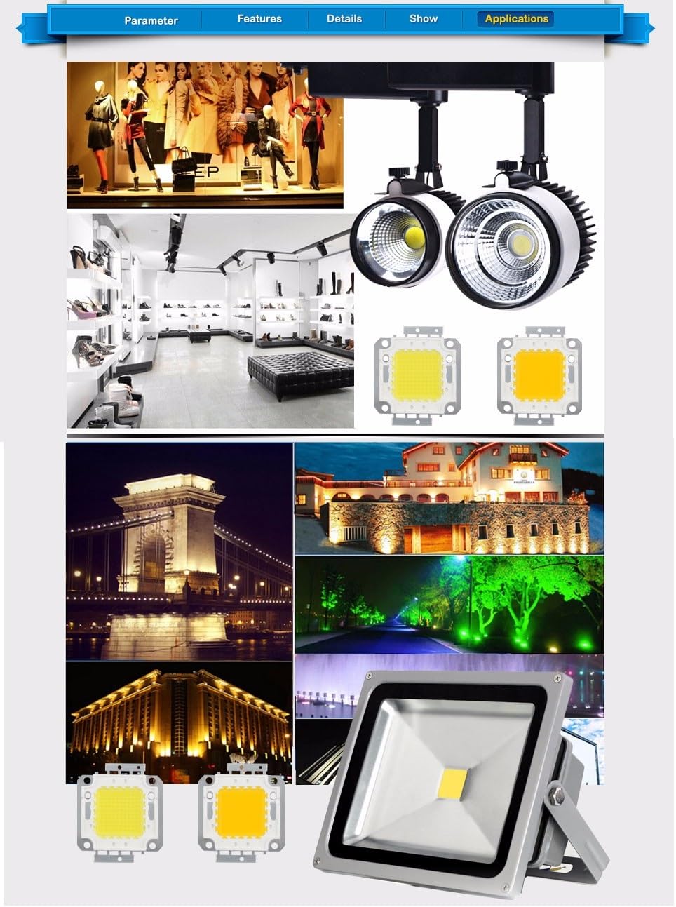 30W COB LED Chip With Built-in 220V Driver