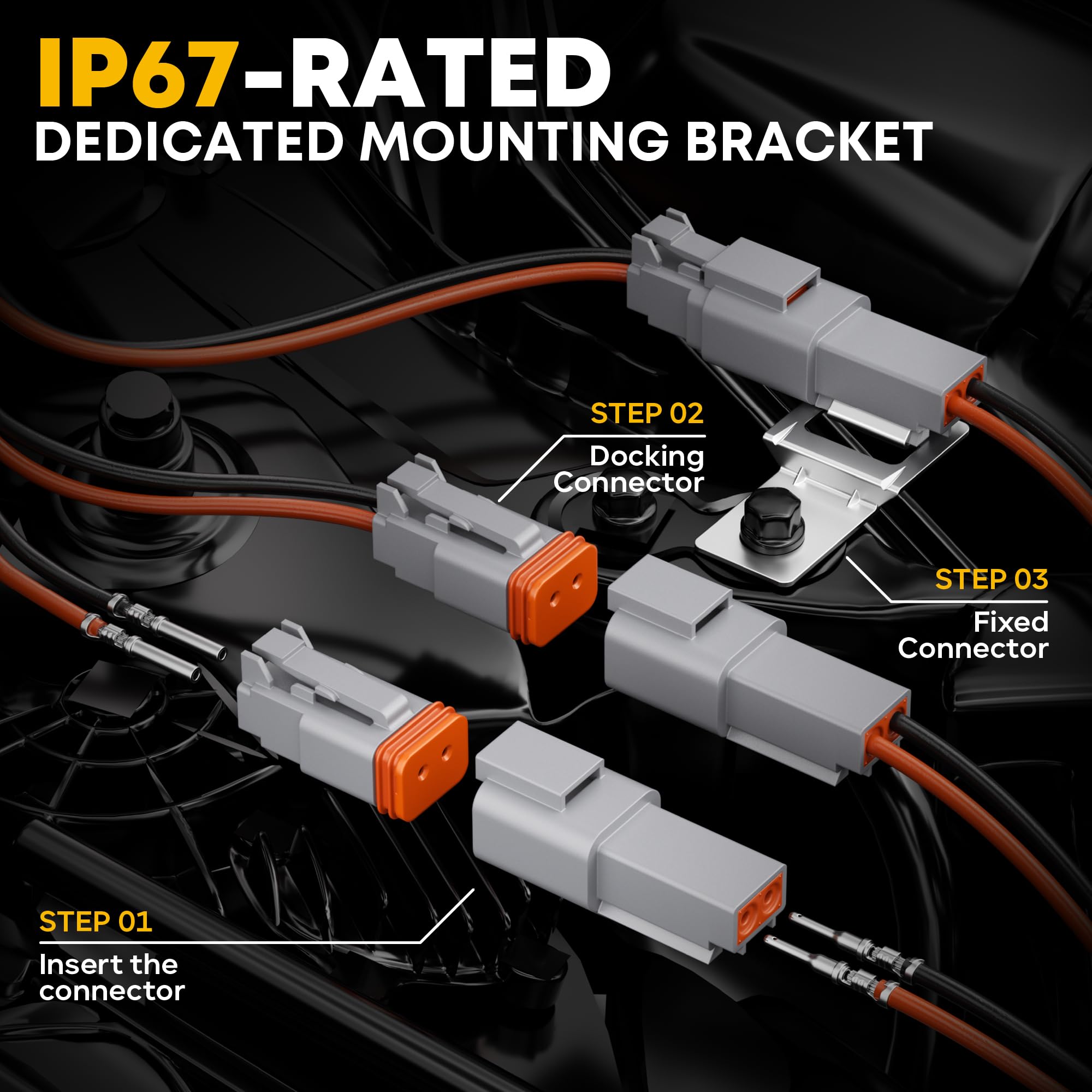DxCRIMP DT & DTM - Set di connettori impermeabili per auto con pinza crimpatrice a 2/3/4/6 poli | Misura 16/20 contatti, pinza crimpatrice (0,34-2,5 mm²), spelafili e 2 strumenti di estrazione. IP68 per auto, moto e camion