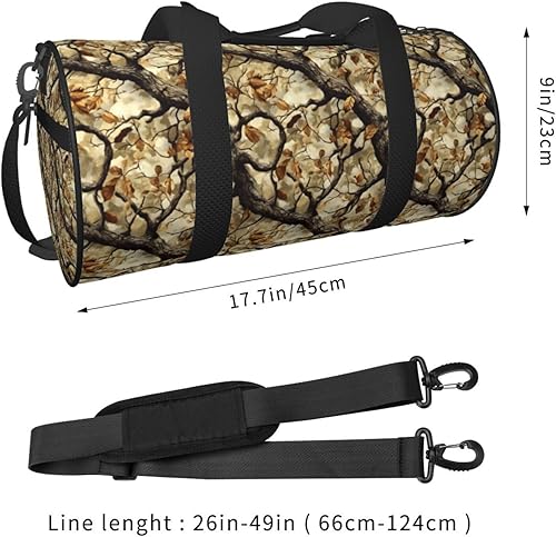 Vista 2 de Large Duffle Bag for Travel - Retro Camouflage Branches Print Gym Bag for Women Men, Travel Foldable Bags for Women Men with Zippered Multiple