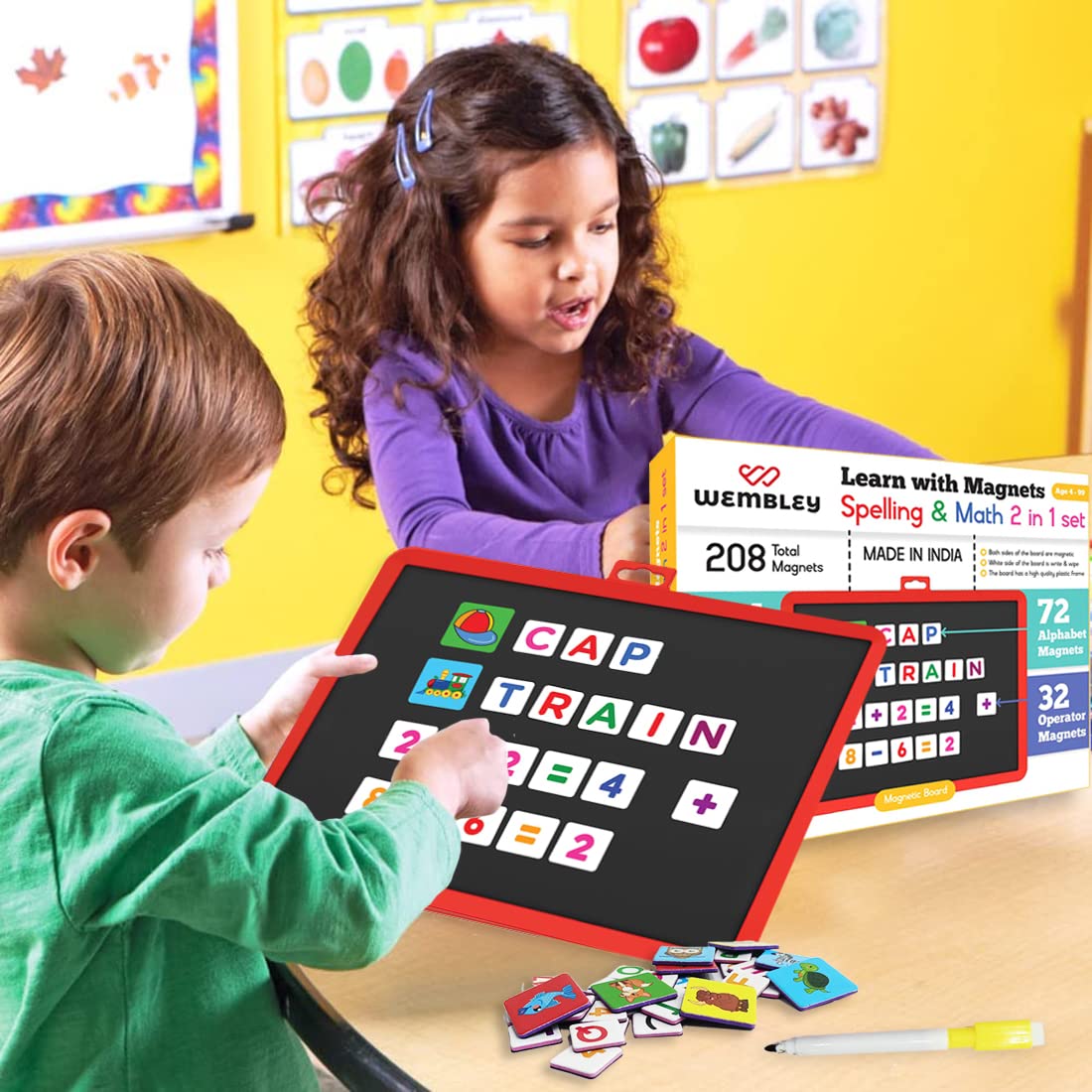 Wembley Abcd Magnetic Alphabets For Kids Learning Educational Toys For Kids 5 Years3 Years Old Boy Girl Brain Game Reading & Writing Development Kids Toys - Multicolor, 2 Piece 4