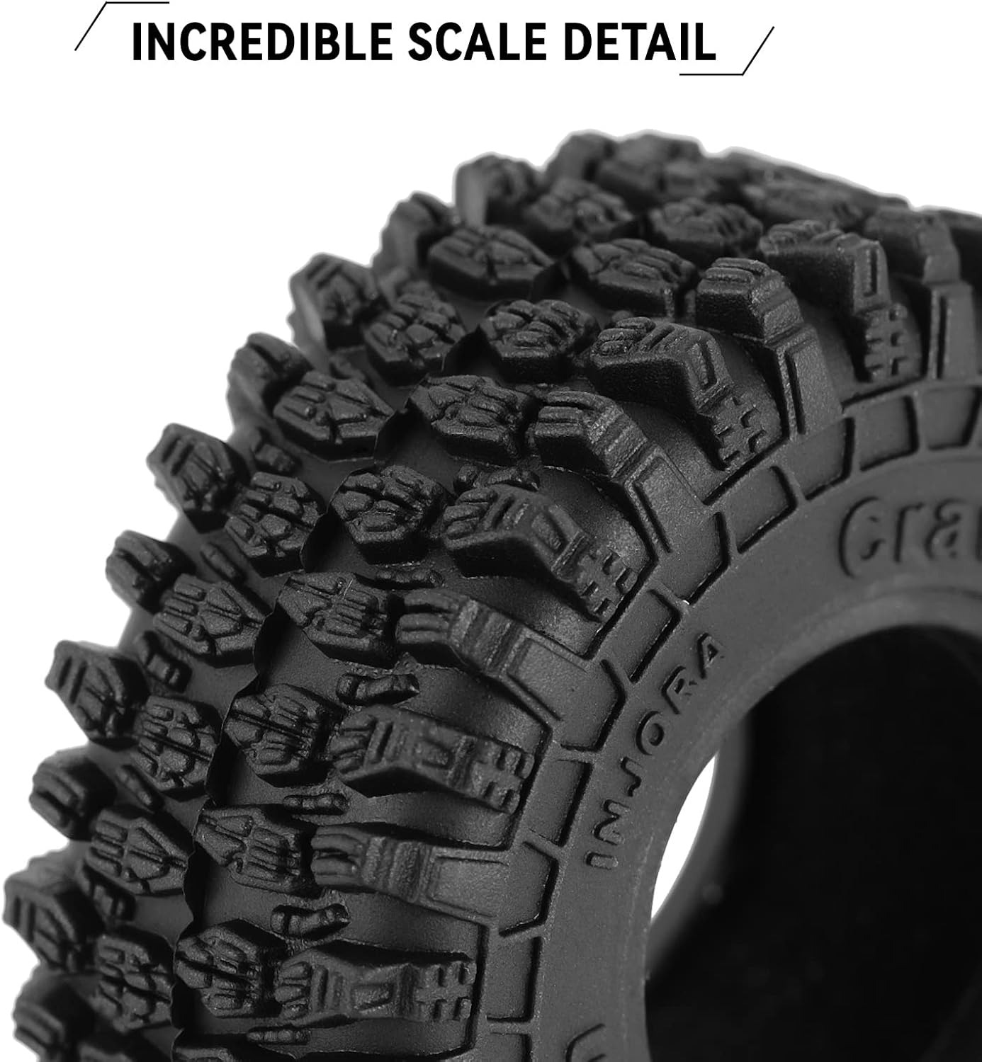 INJORA 1.0 Tires - 57 * 22mm S5 Super Soft Sticky Crawler Tires for TRX4M Axial AX24 SCX24 FCX24 Enduro24 Upgrade,T1016