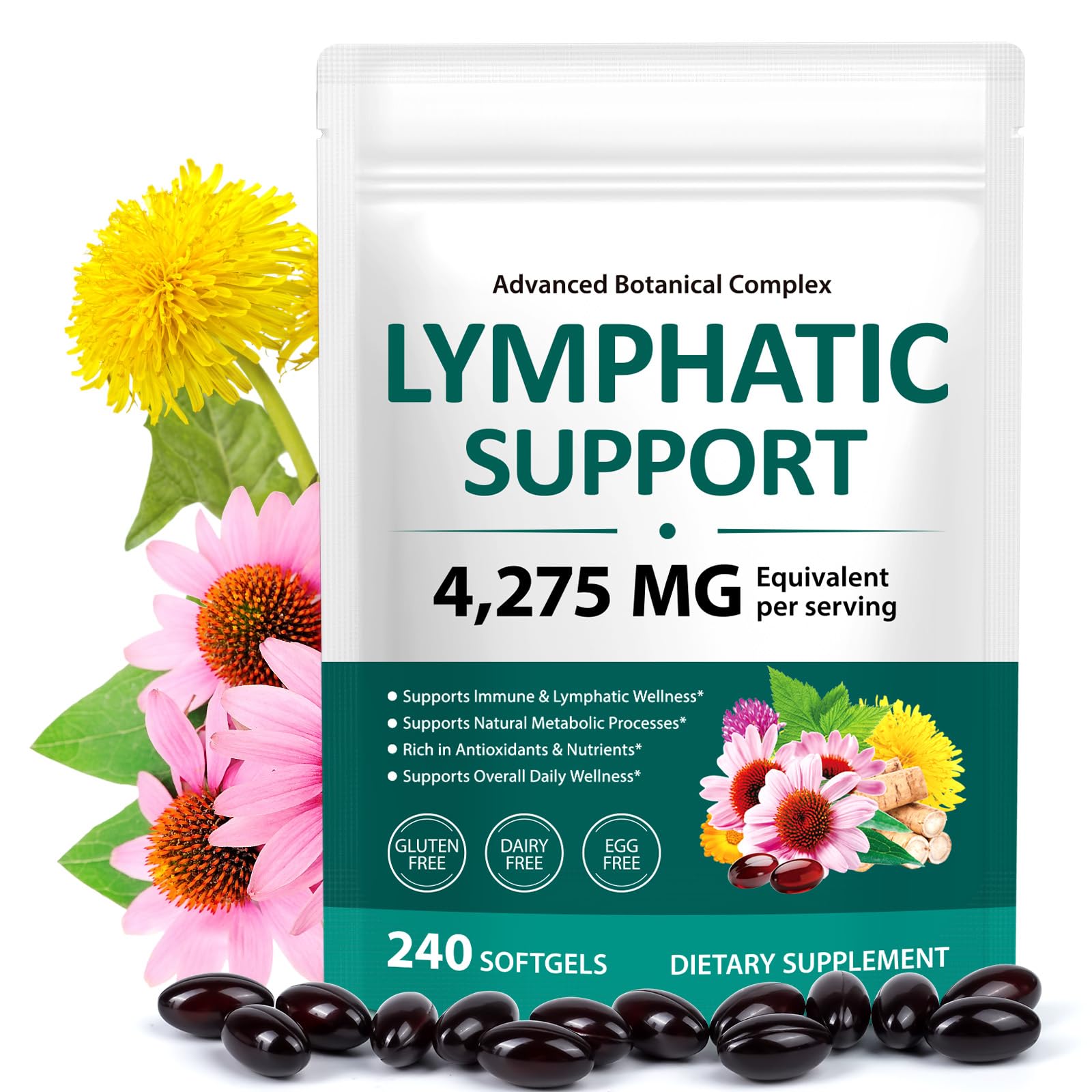 Amazon.com: YEMFGQOE Lymphatic Drainage Supplements, 240 Softgels