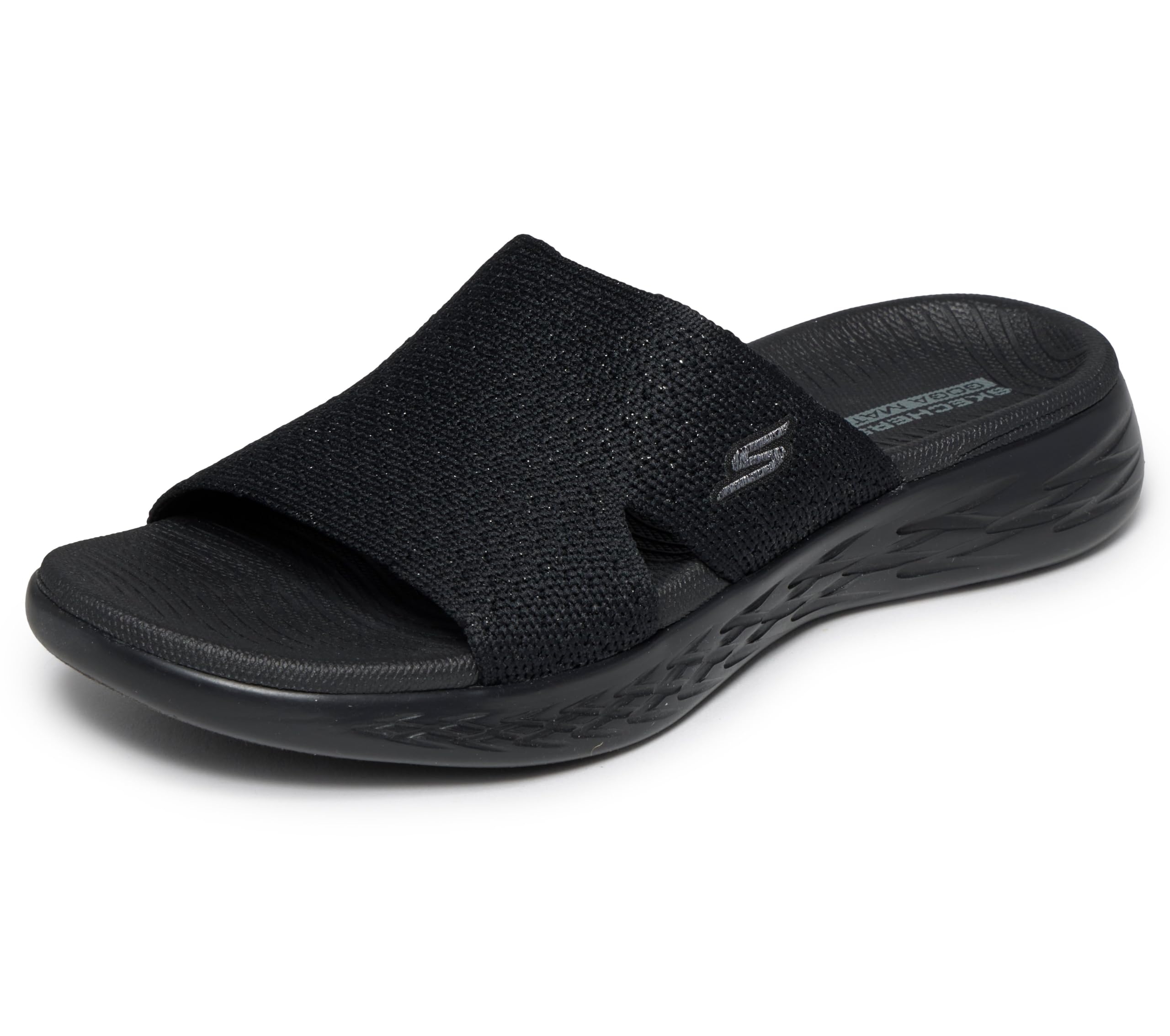 Skechers Women's ON-The-GO 600 Adore Sandal, Black Textile, 4 UK