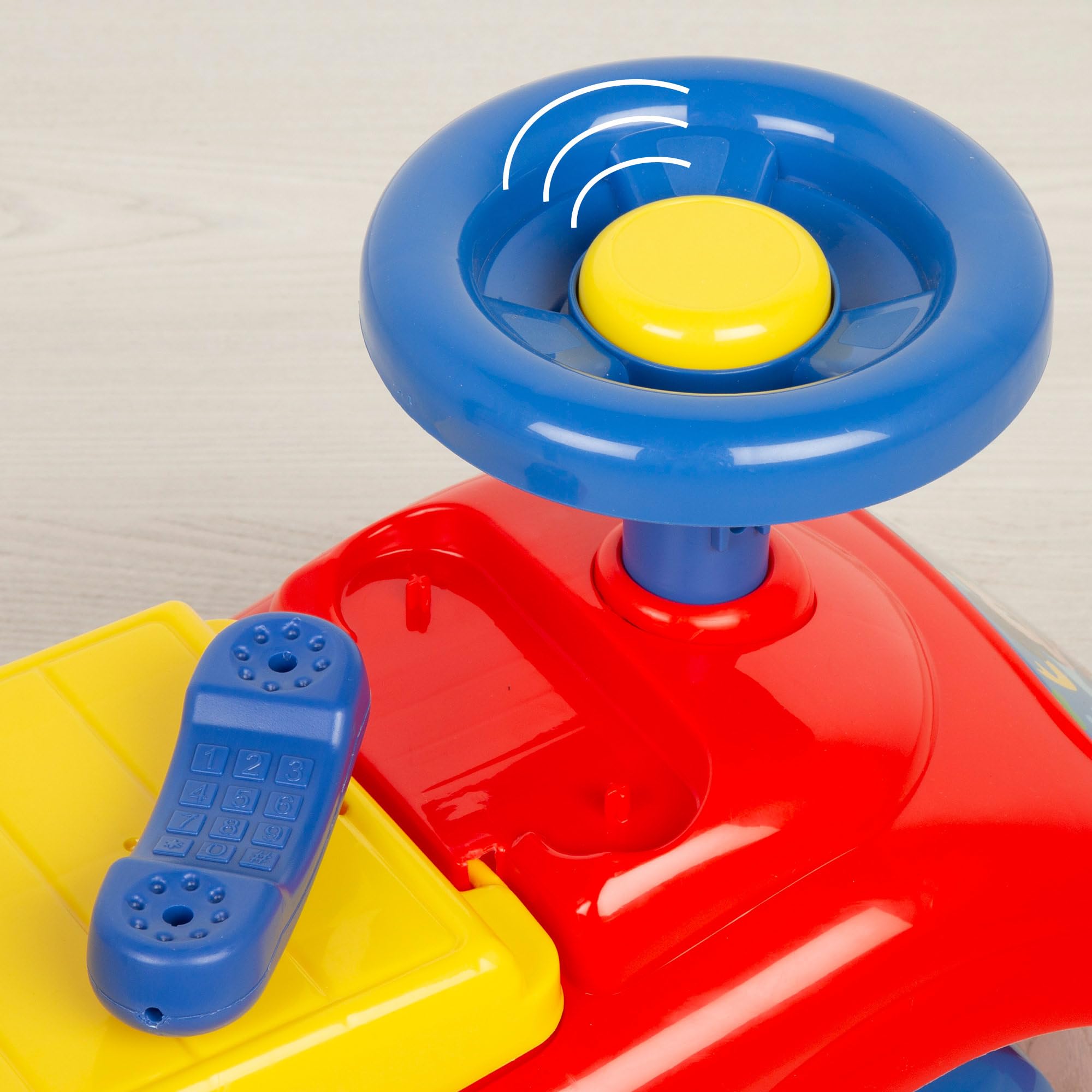 Primi passi cavalcabile con volante conn gioco telefono removibile