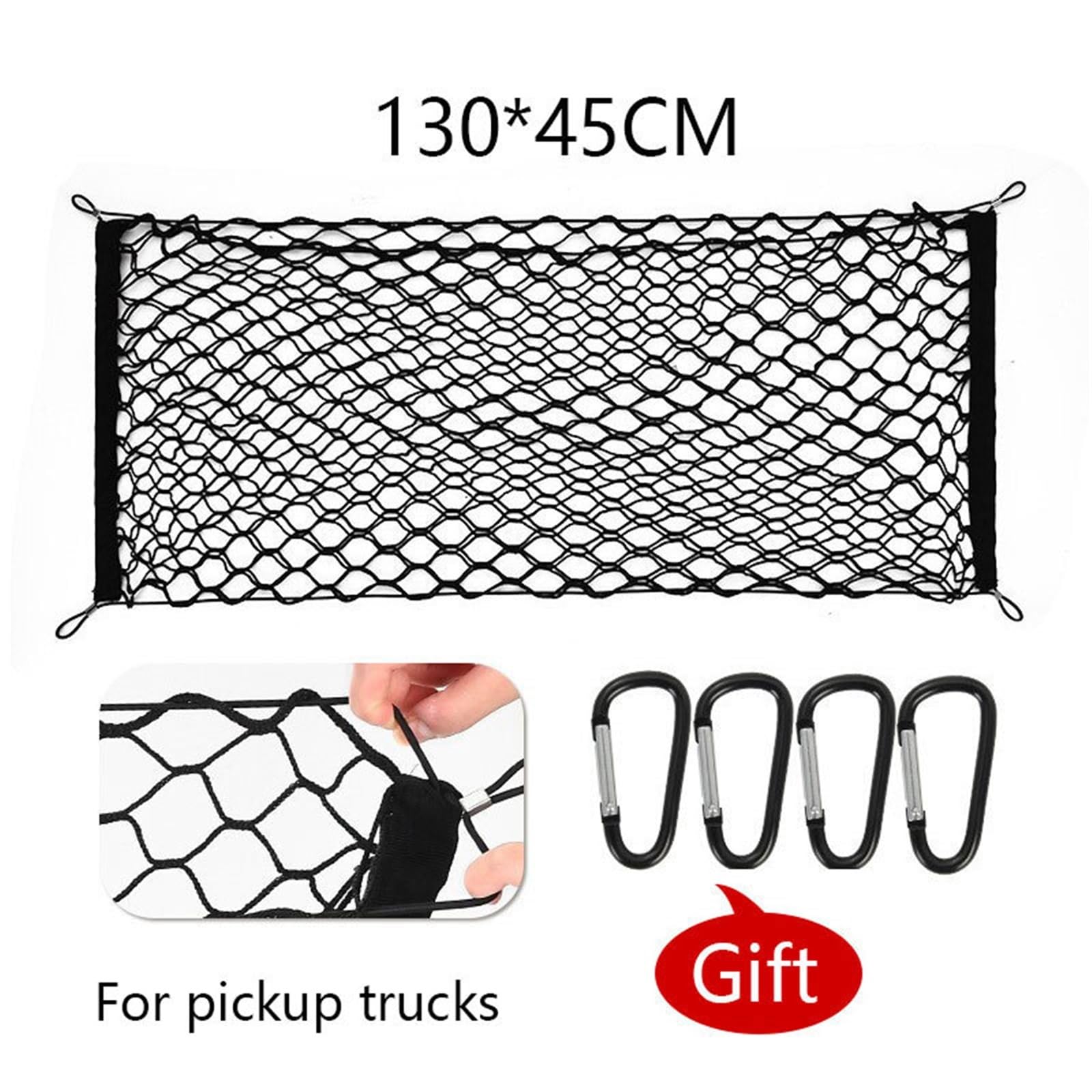 Kofferraum Netz Gepäcknetz for Auto | Universeller Kofferraum-Gepäcknetz-Organizer aus elastischem Nylon, doppellagig(90x40CM)