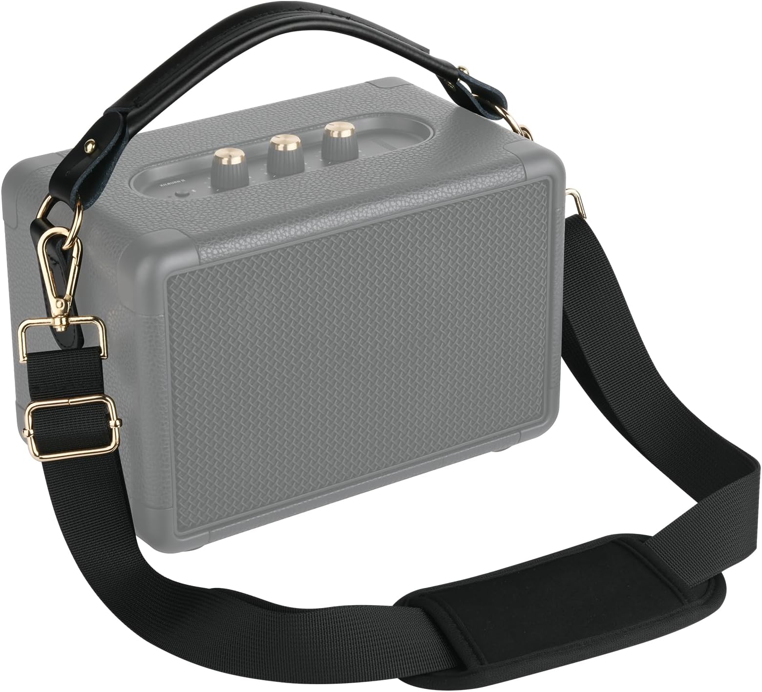 Universal Handle and Shoulder Strap for Marshall Kilburn II and Stockwell II Speaker - Travel Carrying PU Leather Handle and Nylon Shoulder Replacement