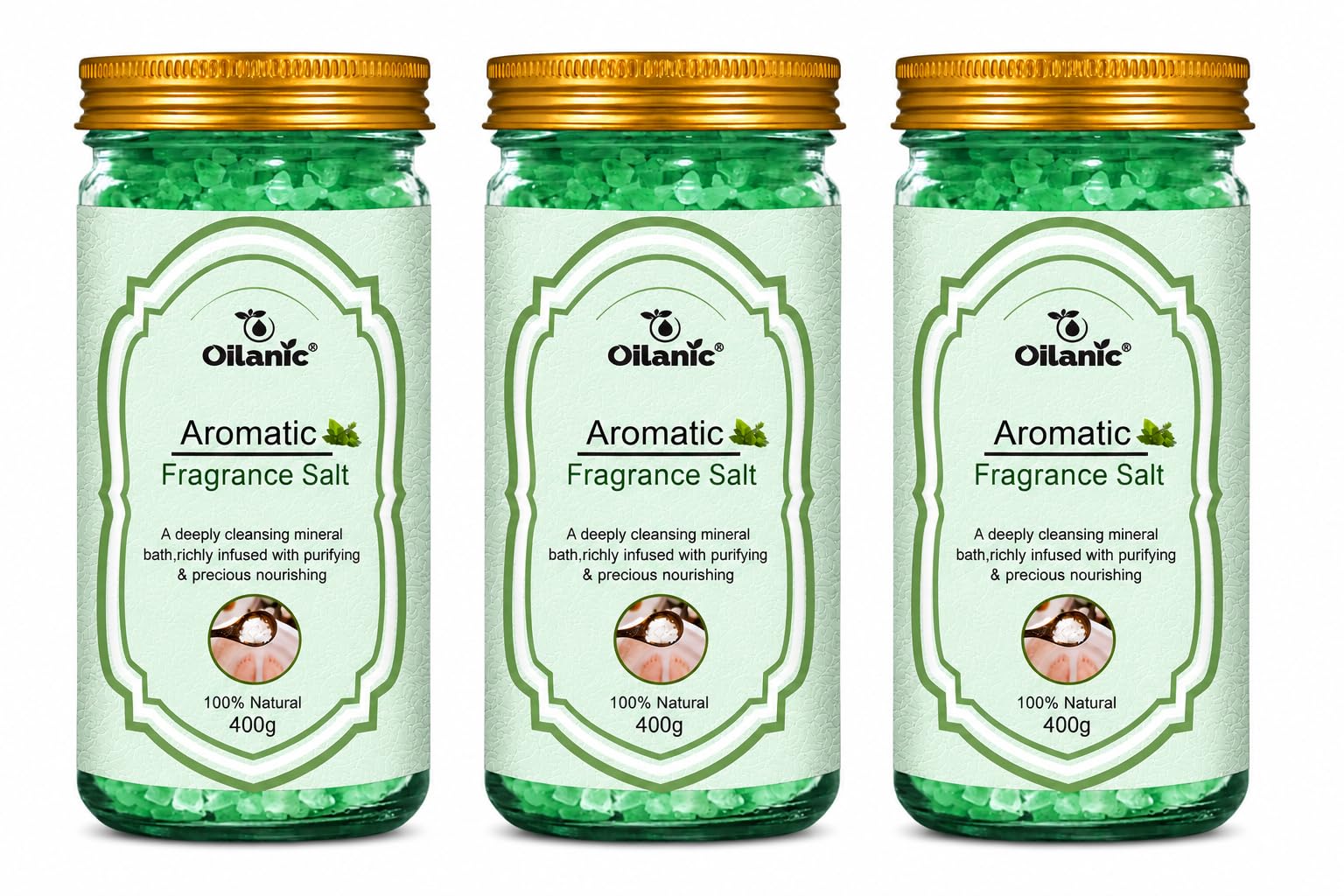 Aromatic Aromatic Mineral Bath Salt for Bath Soak | Scented Spa Bath Crystals | 400 grams Epsom Salt for Body Wash Pack of 3-image-27