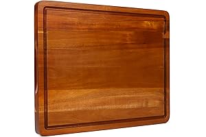 Solid Wood Cutting Board: Acacia Wood Butcher Block for Chopping, Cheese, Meat