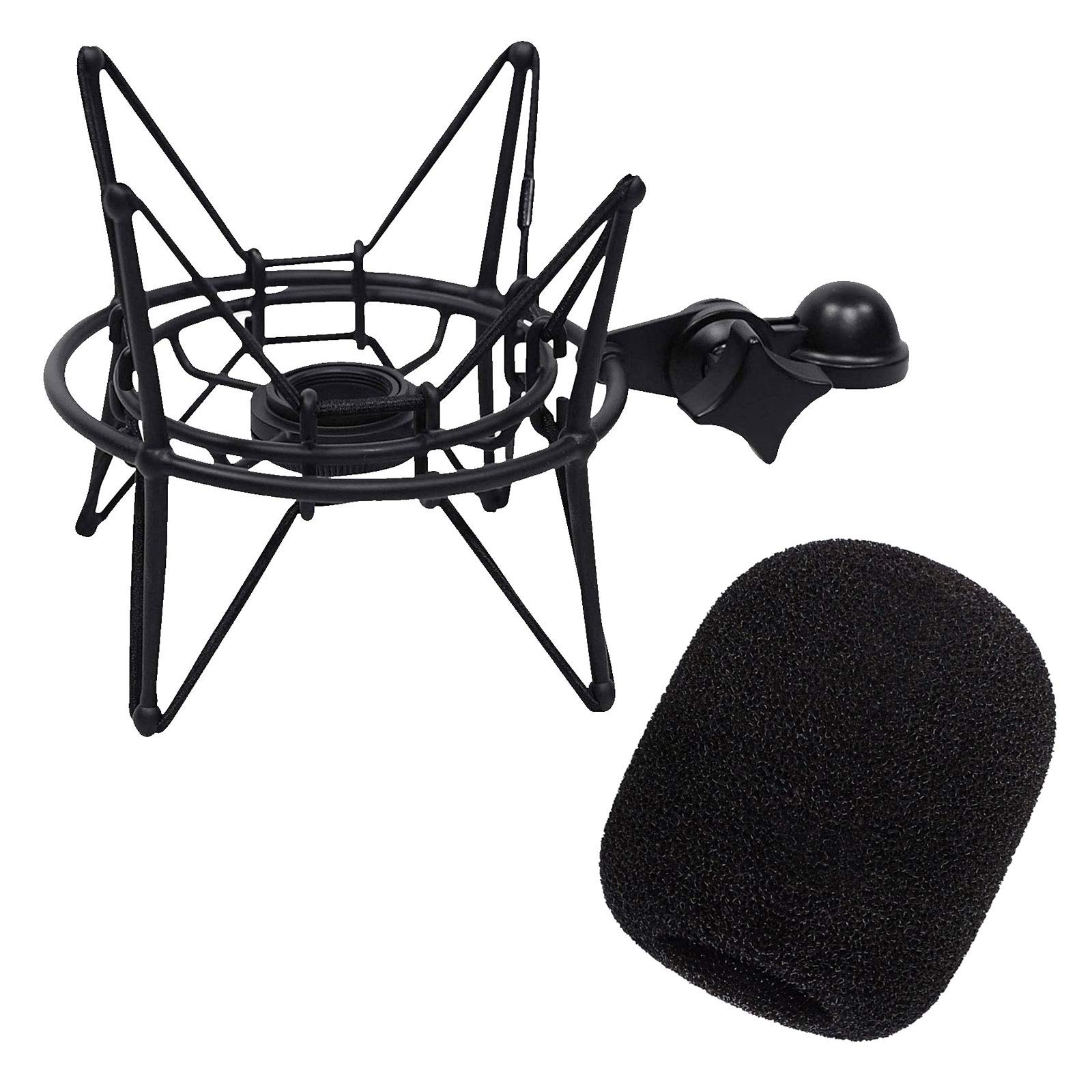 Samson SP04TB Mikrofon-Spinne Schwarz + keepdrum WS02 Schaumstoff Windschutz