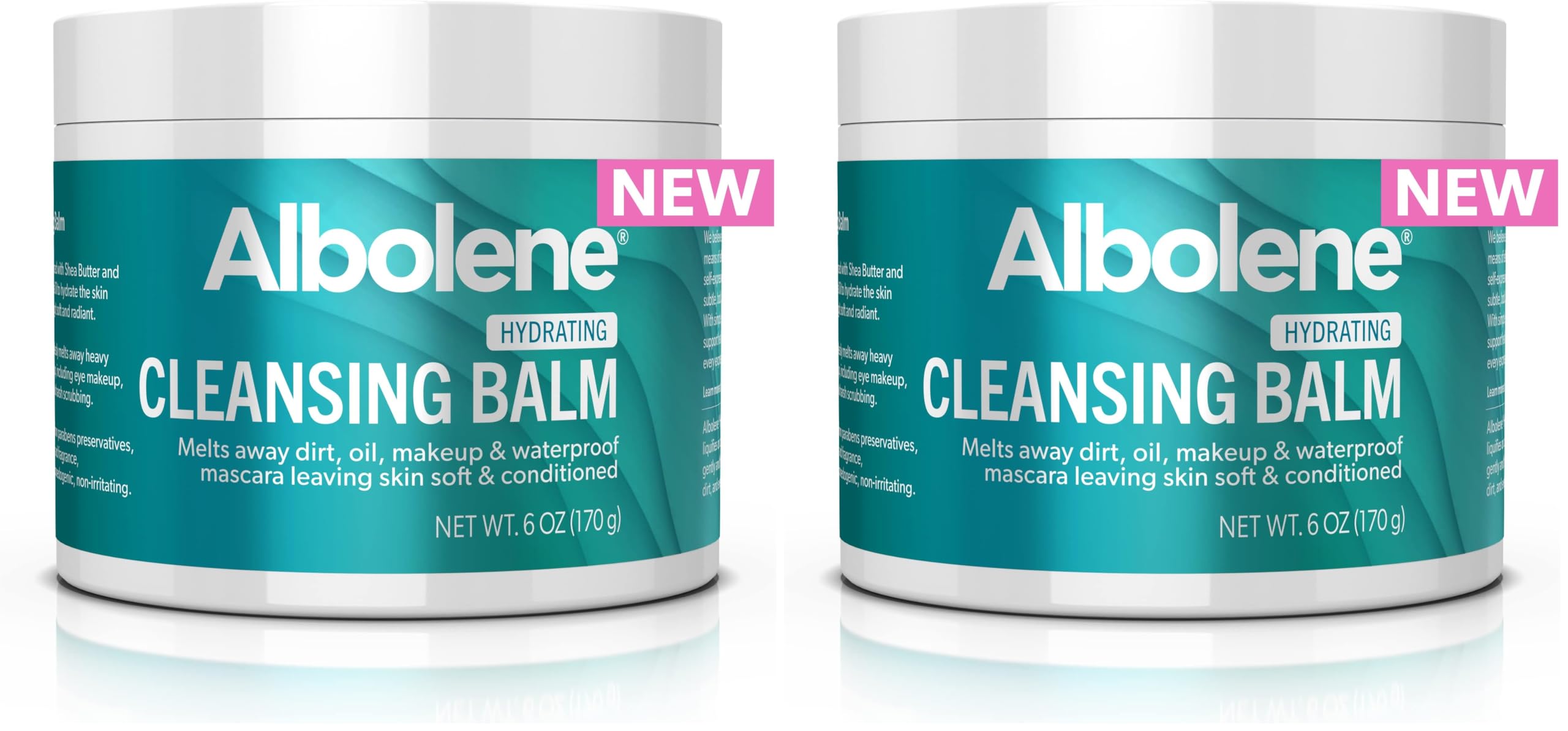 Albolene Cleansing Balm, Hydrating Makeup Remover and Face Wash with Shea Butter and Jojoba Oil, 6 fl oz, Packaging May Vary (Pack of 2)
