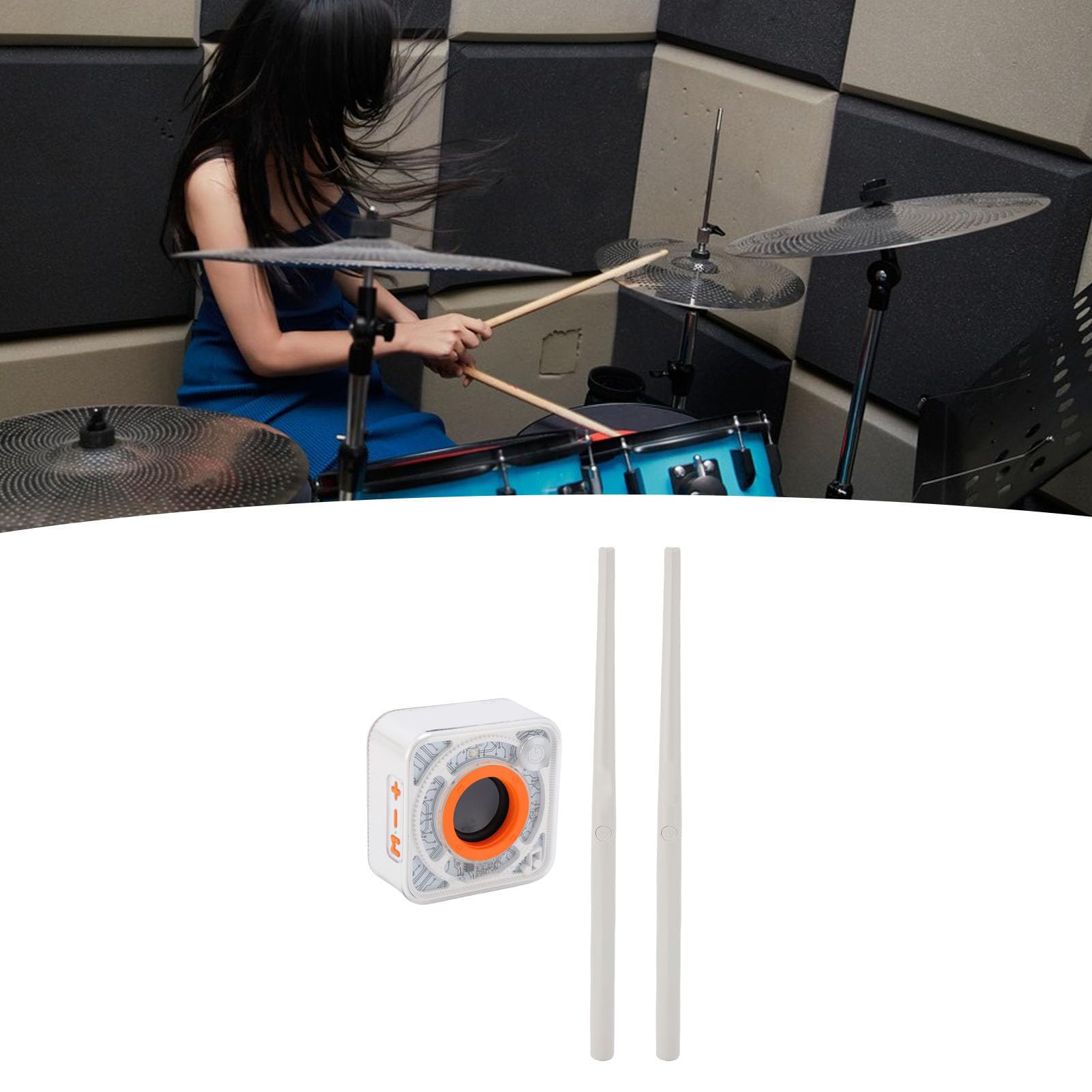 Kit de Baquetas Eléctricas, Carga Rápida y Experiencia Mejorada para Entusiastas de la Batería, Adecuado para Viajes, Cable USB Incluido