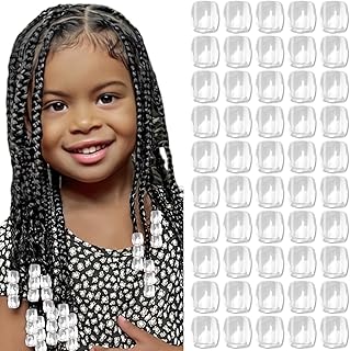 50PCS Clear Hair Beads for Braids Loc Jewelry Large Beads Dreadlock Acce...