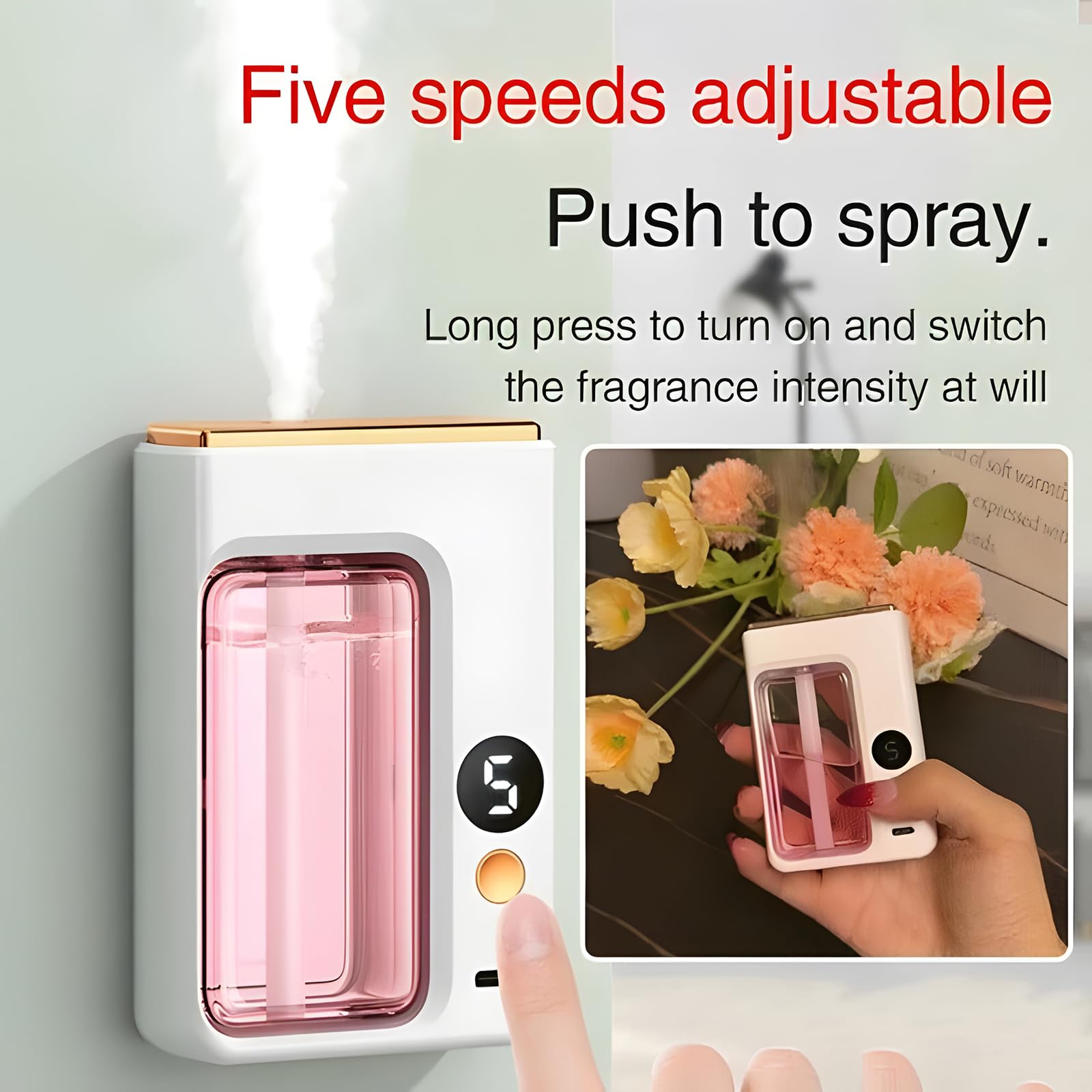 Diffuseur d'aromathérapie automatique, diffuseurs d'huiles essentielles pour la maison, version à affichage numérique du diffuseur d'arômes, diffuseurs de parfum remplaçables pour la maison, diffuseur