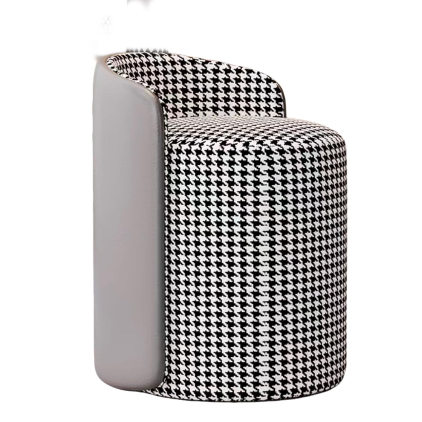 Comodo Sgabello Da Toeletta Con Schienale, Pouf Basso Rotondo In Pelle, Sedia Da Trucco Girevole In Pelle, Sgabello Da Toeletta Imbottito In PU, Poggiapiedi, Sedia Rotonda Da Toeletta, Adatto Per Sogg