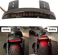 Vista 2 de Luz trasera LED para motocicleta guardabarros trasero cortada, borde de placa de matrícula, luz de freno, luz de marcha, señal de giro para Harley