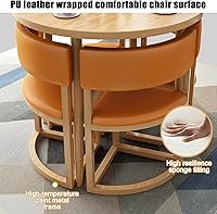 Vista 4 de YVYKFZD Juego de mesa de comedor redonda, juego de mesa y silla para sala de recepción de oficina, mesa de conferencia de café simple, mesa