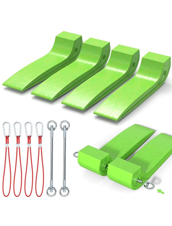 E-SDS Combinable Tire Skates 4 Pack, 3.2 in to 6.4 in Width Adjustable Towing Skates, Heavy-Duty Safe Car Skate for Tow Truck, Single Towing Skate Has A 4,000 lb Working Load Limit (Green) by E-SDS - Used condition - US$36.48