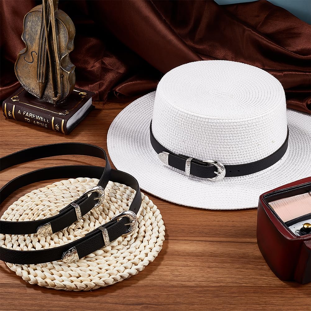 Cappello In Cuoio Idrorepellente Marrone Con Falda Larga - Foto 8