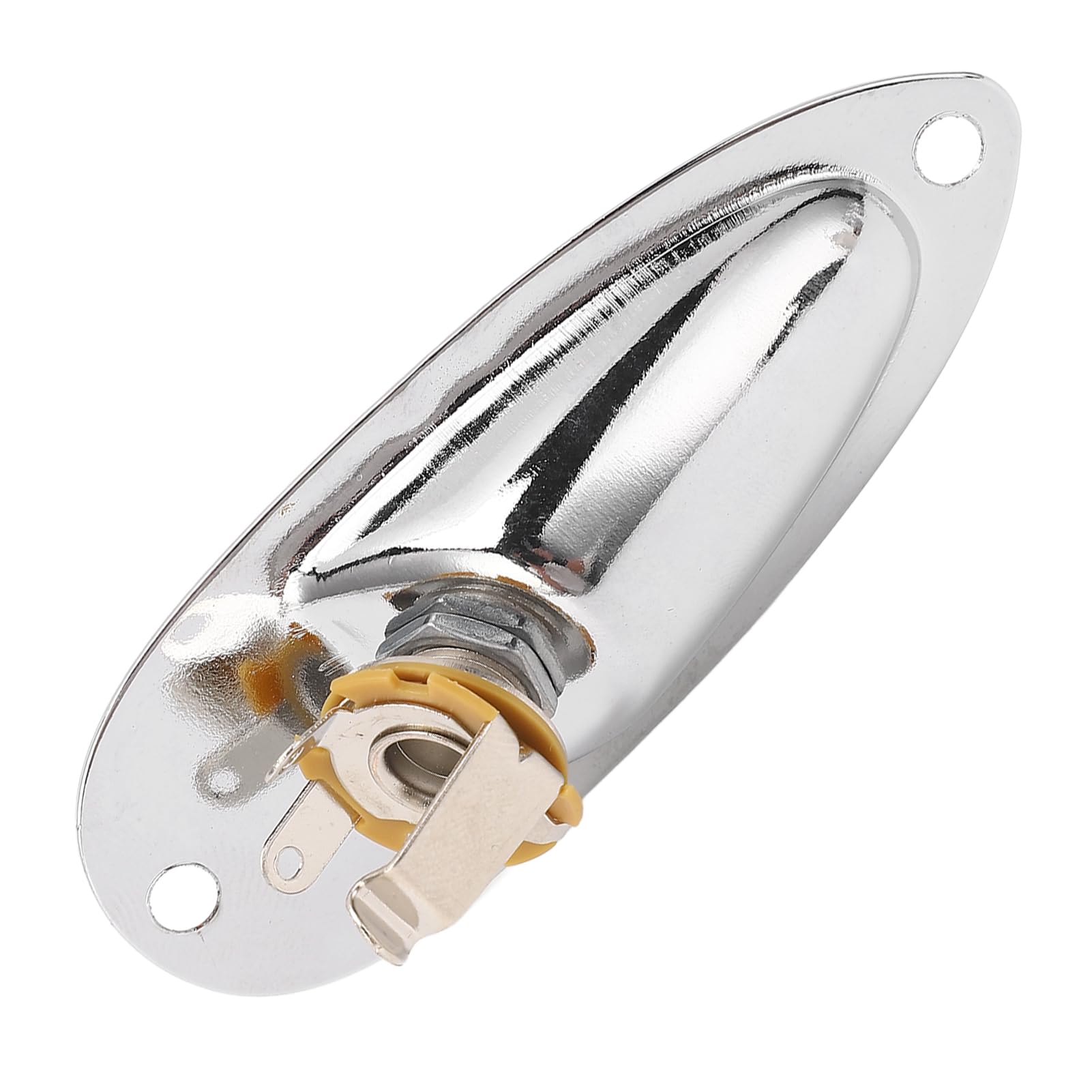 Gitarowe gniazdo gniazda łodzi 6,35 mm metalowy gitarę elektryczną gniazdo wyjściowe z 2 utrwalekami dla gitar elektrycznych stratowych (GT50 Silver)