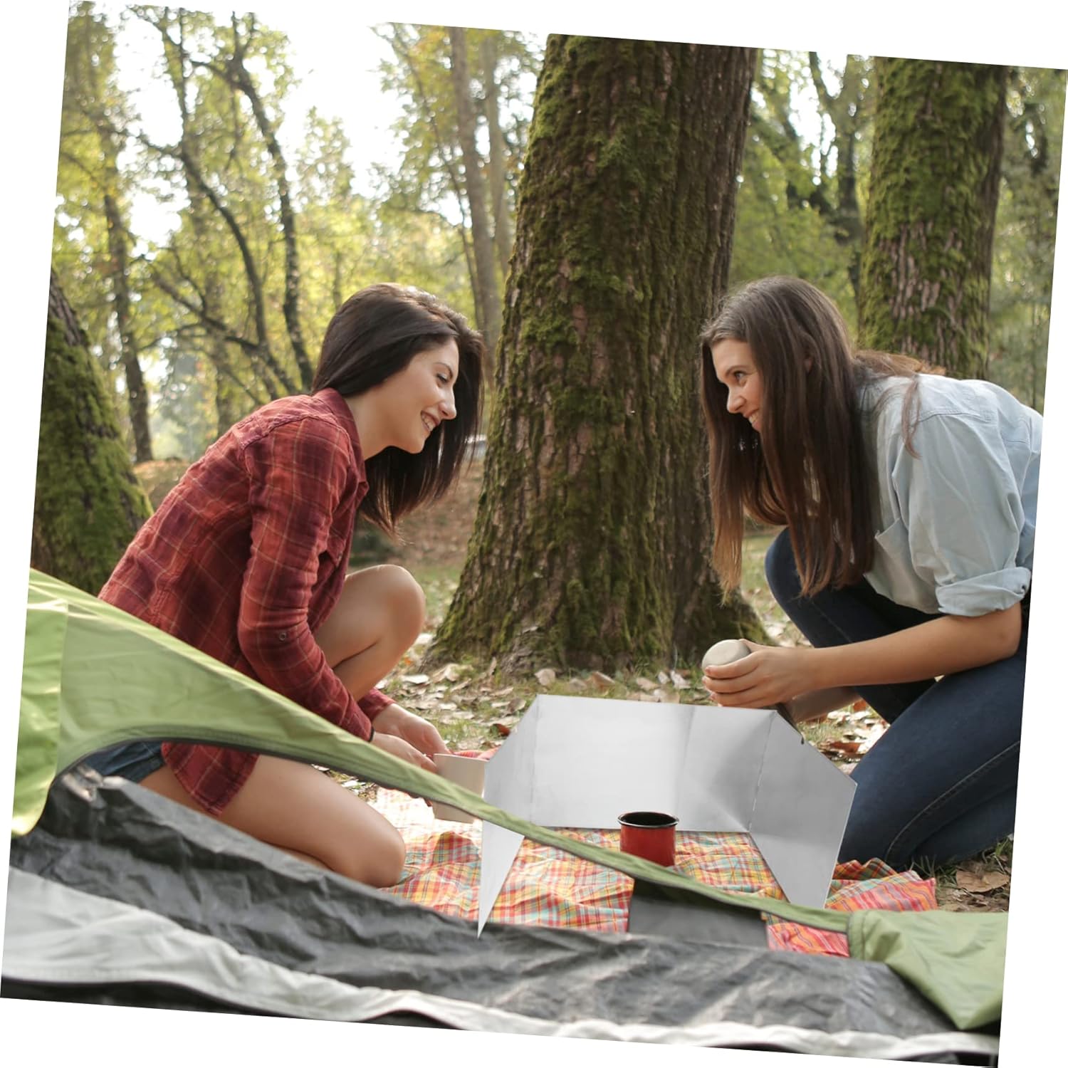 Outdoor Picnic Windscreen Portable Camp Stove Windshield Folding Design Wind Baffle for Bbq