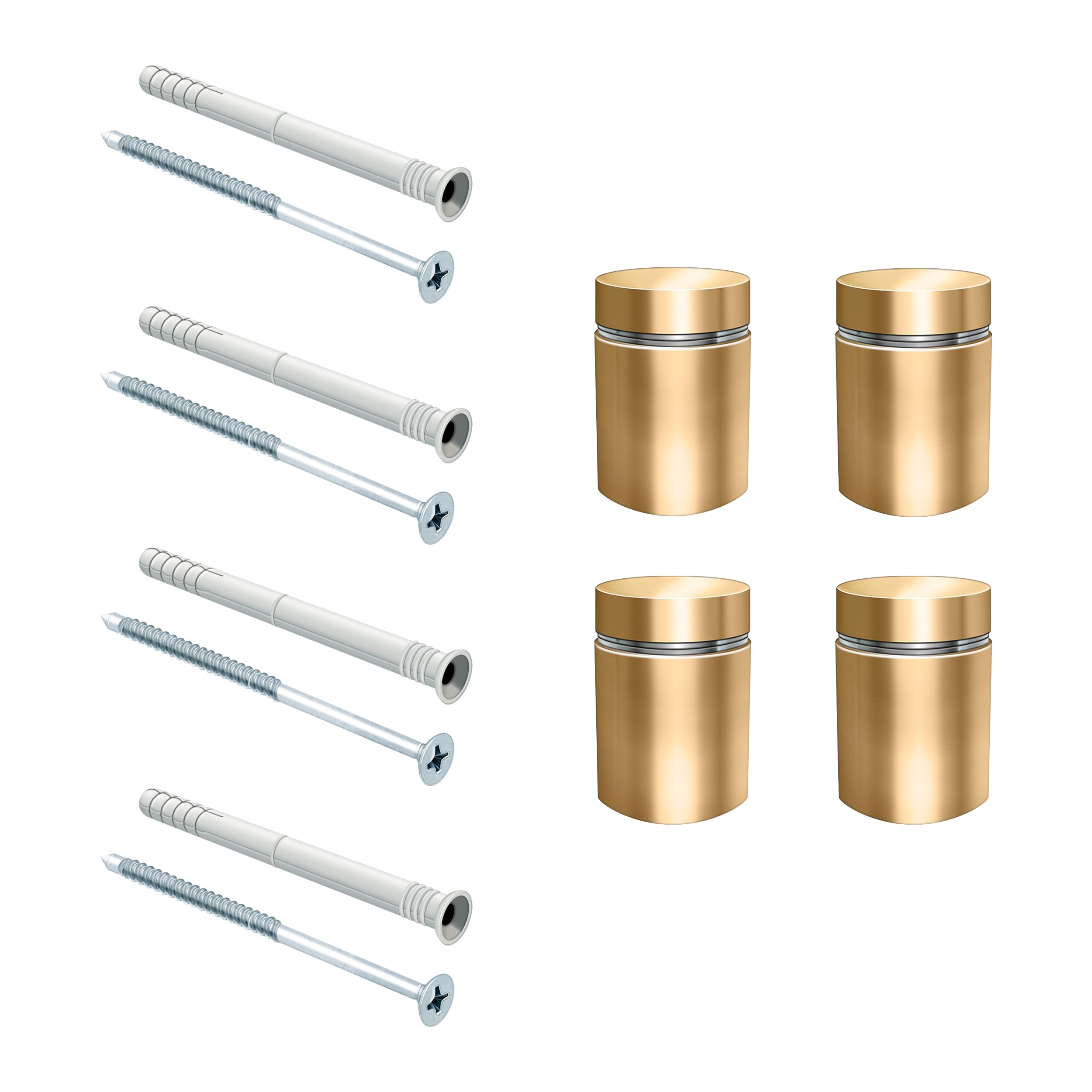 Oungy 50 Abstandshalter Edelstahl 12x25mm - Spiegelhalterung Mit Schrauben