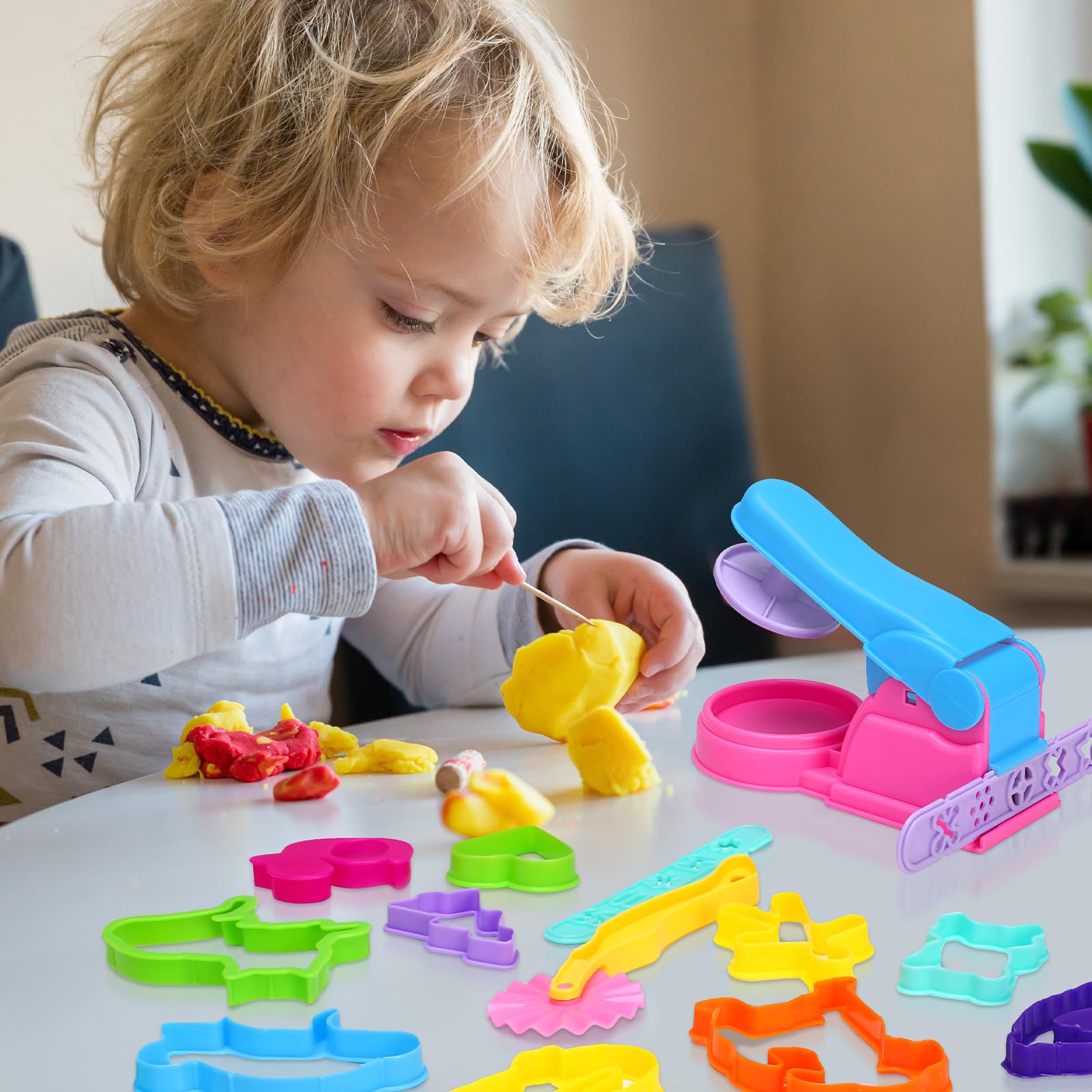 46PCS Playdough Tools and Cutters, PlayDough Accessories Play Dough Tools Rollers Cutters Play Dough Kit for Kids Safety Clay Accessories Molds for Preschool Learning Children Ages 3+ - Image 4