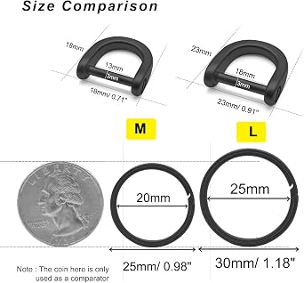 Titanium Keychain Rings for Car Key, Easy Open, Heavy Duty, Silver & Black