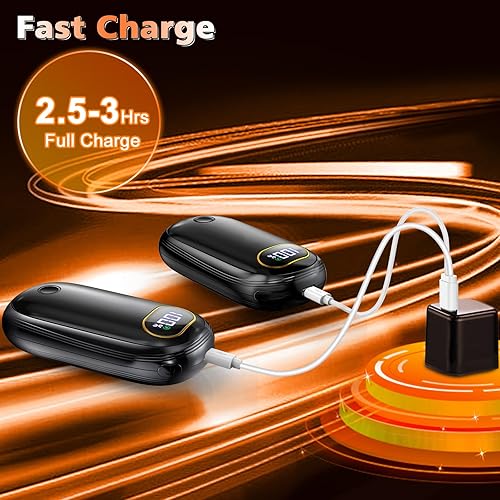 Miniatura 51 de Calentadores de manos recargables – Calentadores de pies eléctricos paquete de 2 unidades de hasta 127.4 ℉ con 15 horas de calor, pantalla LED