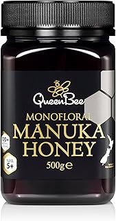 Queen Bee All-Natural Manuka Honey – Genuine Monofloral Manuka Honey (100+) 500g from New Zealand – Contains Minimum of 100mg/kg MGO for Healing Properties – Manuka