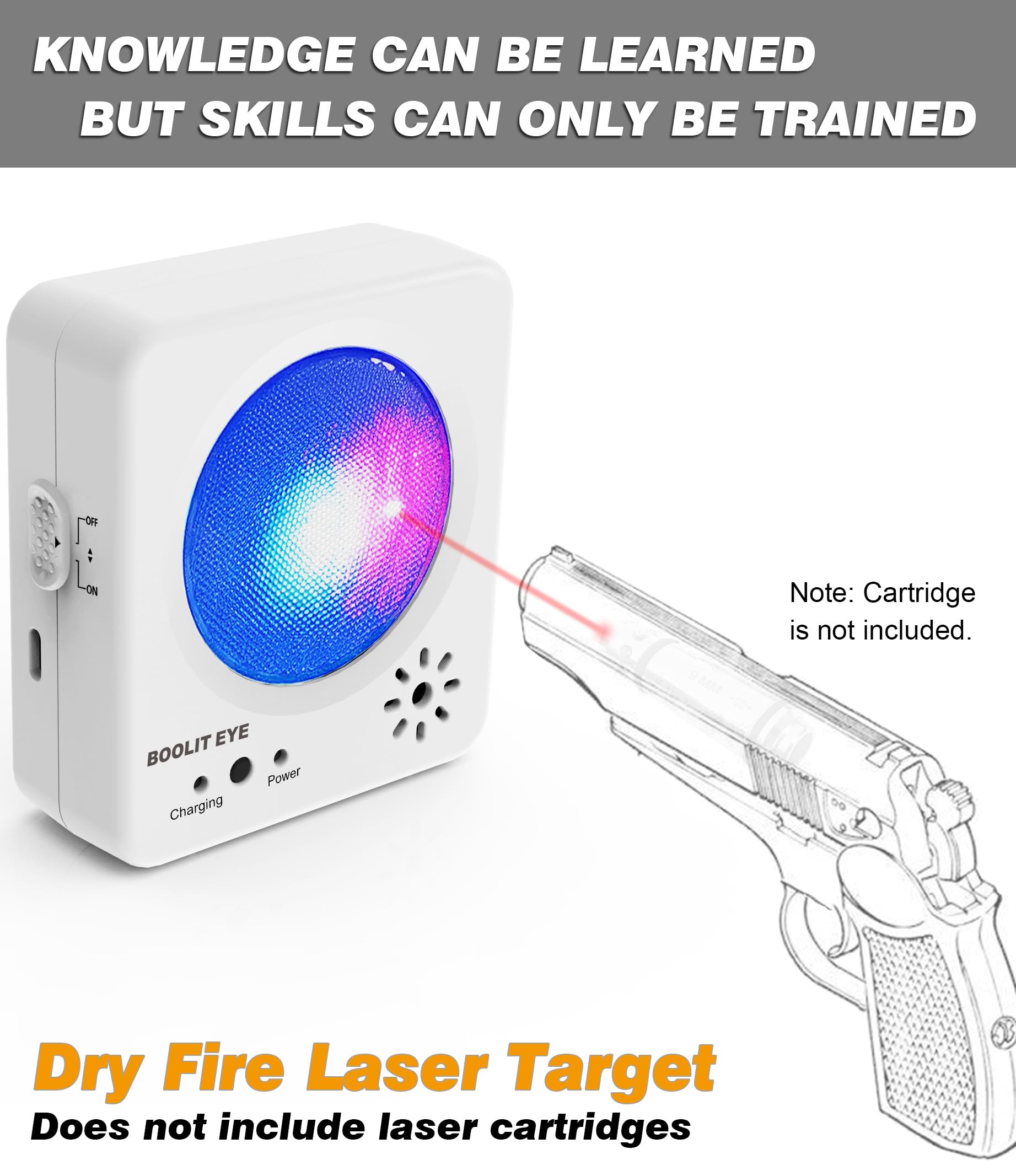BOOLIT EYE Obiettivo di addestramento laser, obiettivo di fuoco secco sicuro asciutto fuoco pratica piastra d'acciaio suono e immediato flash feedback