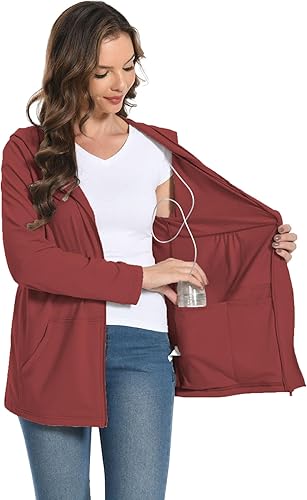Meuponc Chaqueta de mastectomía Hoddies con bolsillos de drenaje para mujer después de la cirugía, imprescindible para recuperación después de la