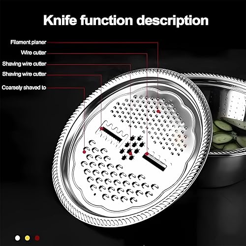 Miniatura 3 de Alemania - Cuenca multifuncional de acero inoxidable  Juego de colador 2024, hilandero de ensalada, frutas, verduras, arroz, colador, cesta,