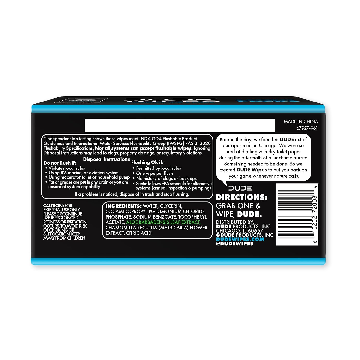 DUDE Wipes Unscented Pocket Packs - Travel Wipes - 6 Packs of 8 (48 Count) - On-The-Go Adult Flushable Wipes for Sensitive Skin - Infused with Vitamin E and Aloe - Septic and Sewer Safe